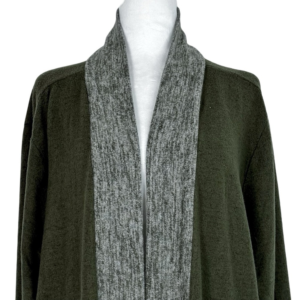 NWT URBAN FEM Women's Plus Size Green/Grey Fleece Medium Length Coat 4X 26/28 - Picture 3 of 7
